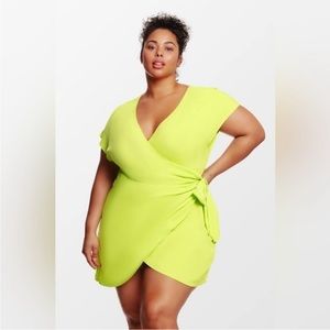 Cupshe Lime Green Wrap Swim Coverup